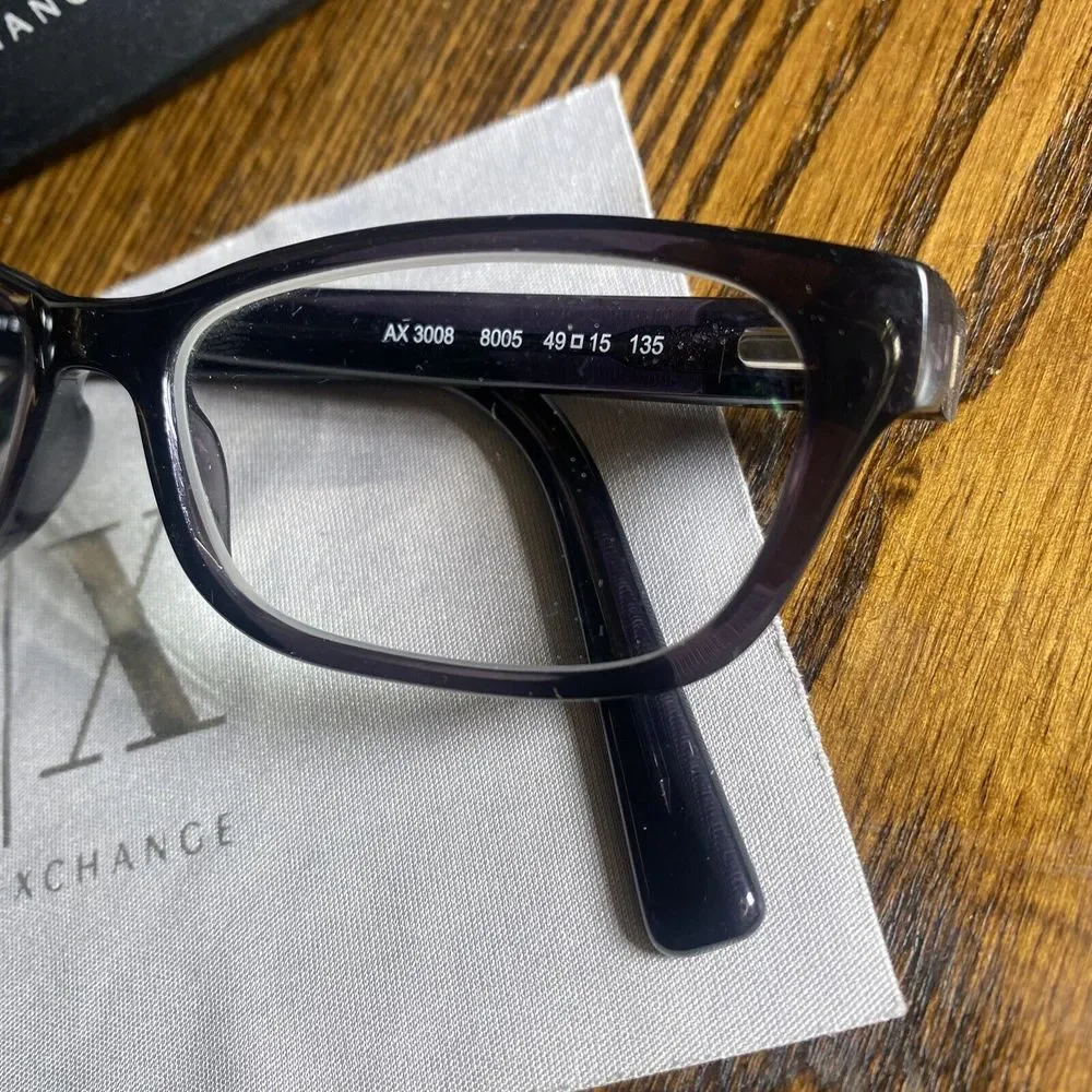Armani Exchange AX 3008 8005 Ladies Eyeglass‎ Frames 49-15-135 Black